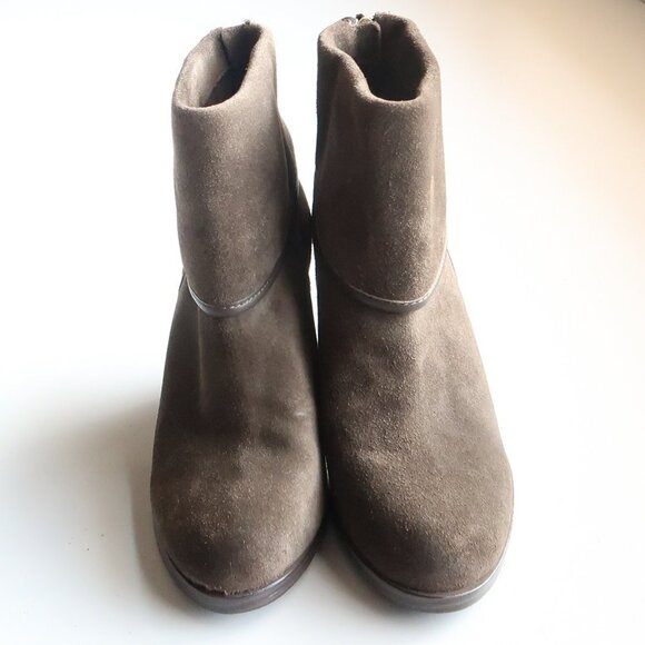 Vince Camuto Hamilton Green Suede Leather Block Heel Ankle Boots Booties 7.5 - Picture 13 of 16